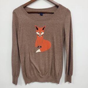 Old Navy Womens Blogger Fav Lightweight Fox Sweater Size S Wildlife Woodland